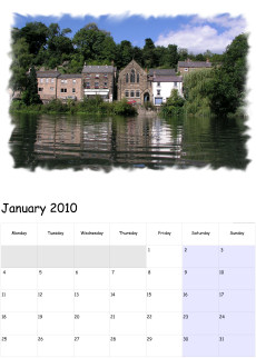 Example Calendar template with an image inserted. I took this image with an Olympus 5050.