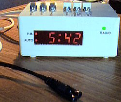 Adapted radio alarm clock.